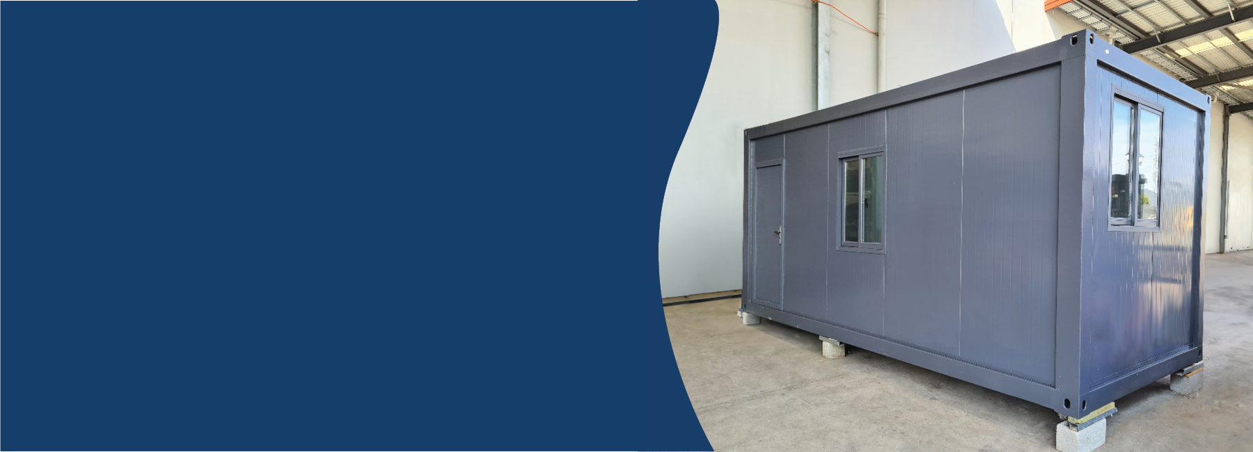Modular building container in an industrial setting
