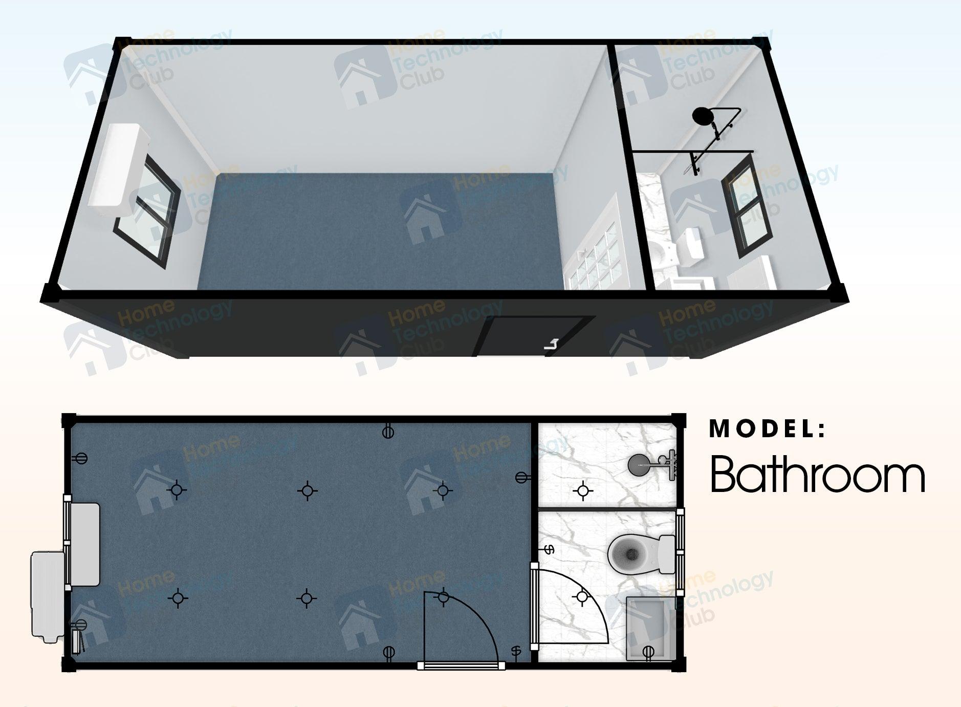 Container Restroom Plan Layout 20ft Modular Container Home Tiny House with Bathroom – Home Technology Club
